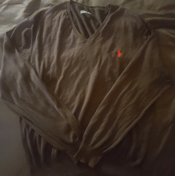 Polo by Ralph Lauren V-Neck Sweater Shirt | Black | Lightweight | Pima | Cotton - Picture 2 of 6